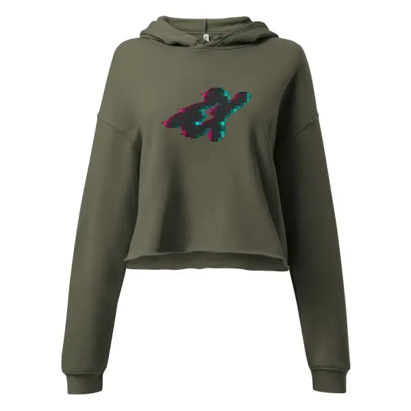 SUPERNAR Hero Pixel-Glitch Crop Hoodie