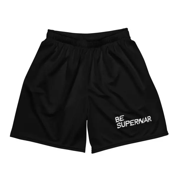 SUPERNAR Glitch Slogan (Be Supernar) Unisex mesh shorts